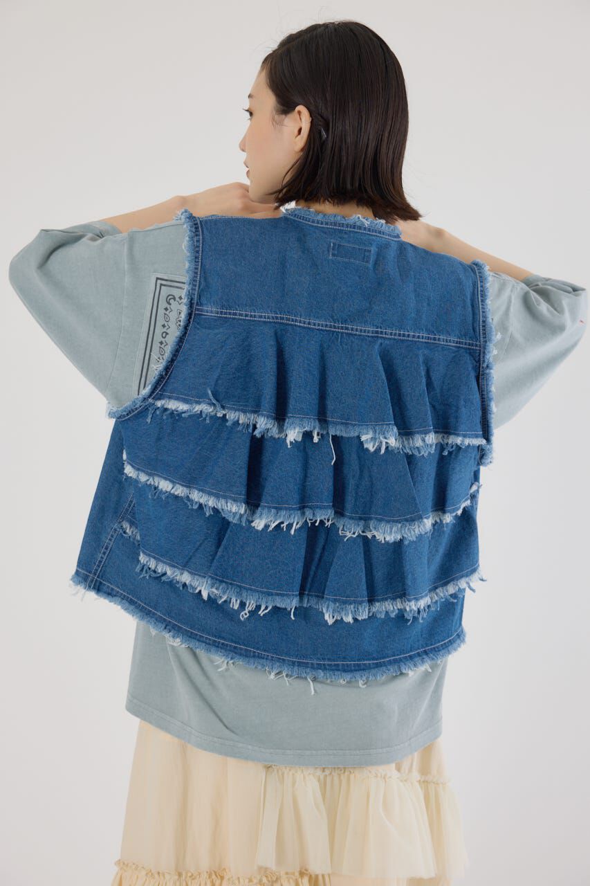 RODEO CROWNS「バックフリルベスト」|ダウンベスト・ベスト|