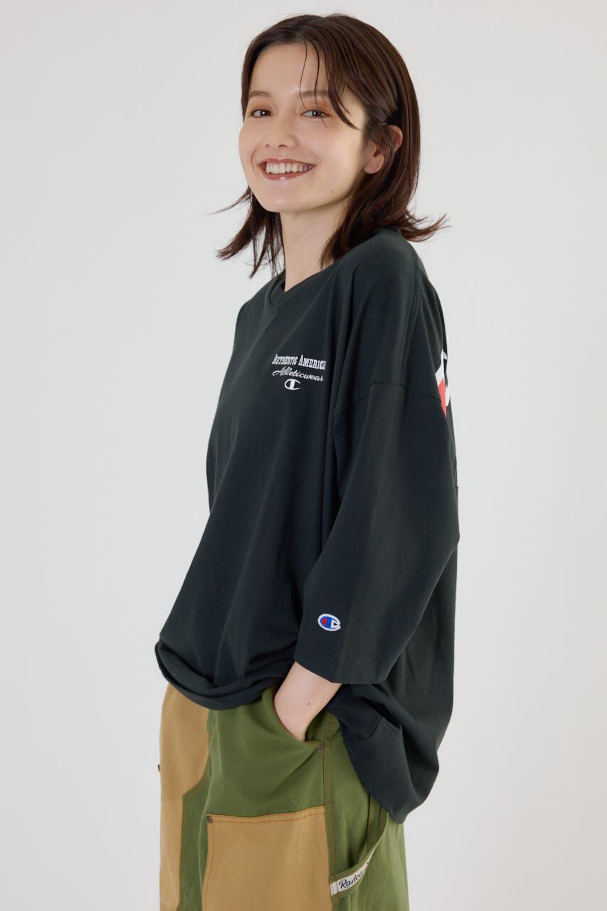 RODEO CROWNS「Champion Vネック7分袖トップス」|パーカー|