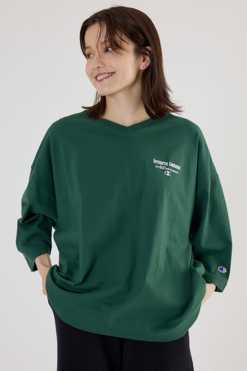 RODEO CROWNS「Champion Vネック7分袖トップス」|パーカー|