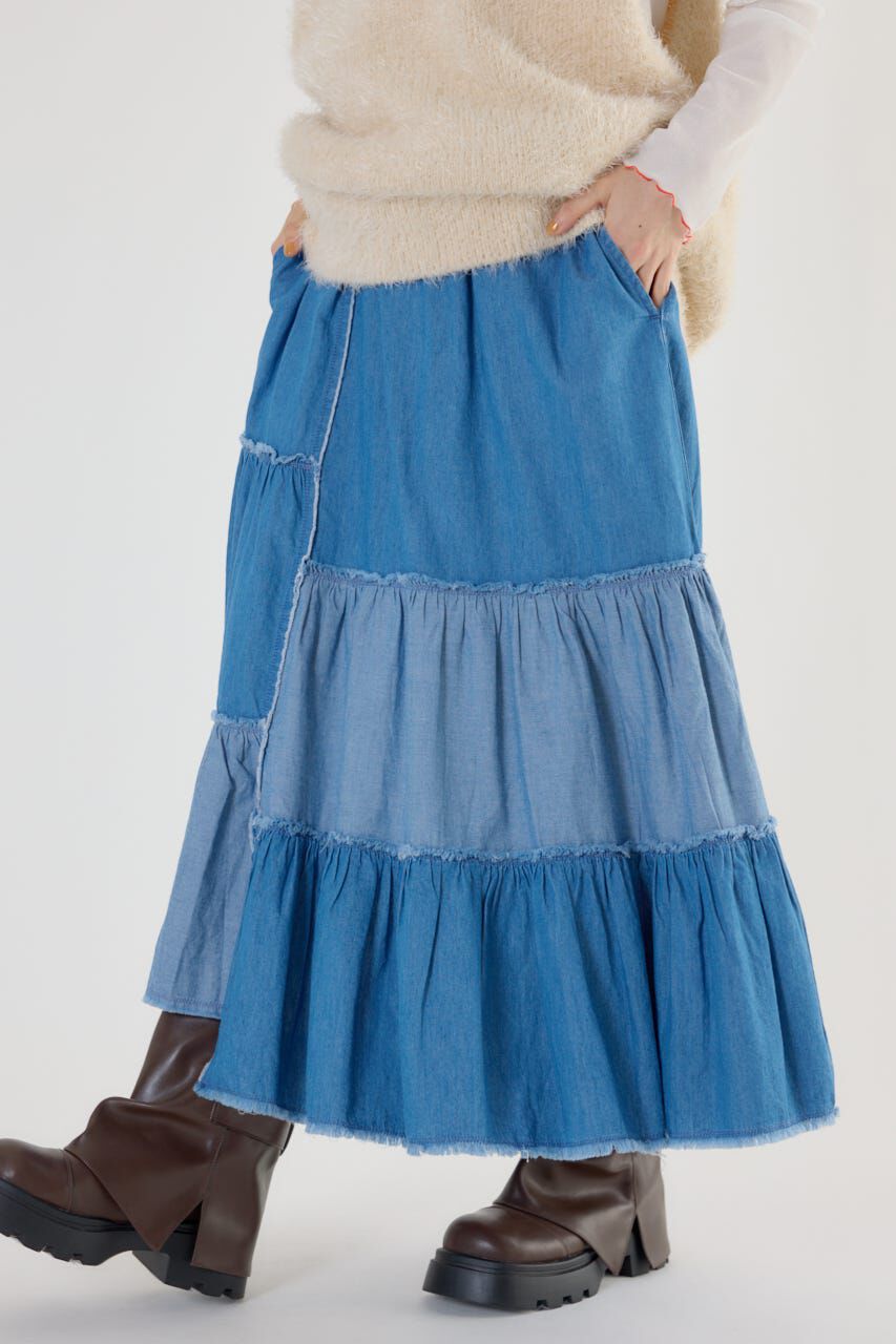 RODEO CROWNS「アシメティアードデニムスカート」|スカート|