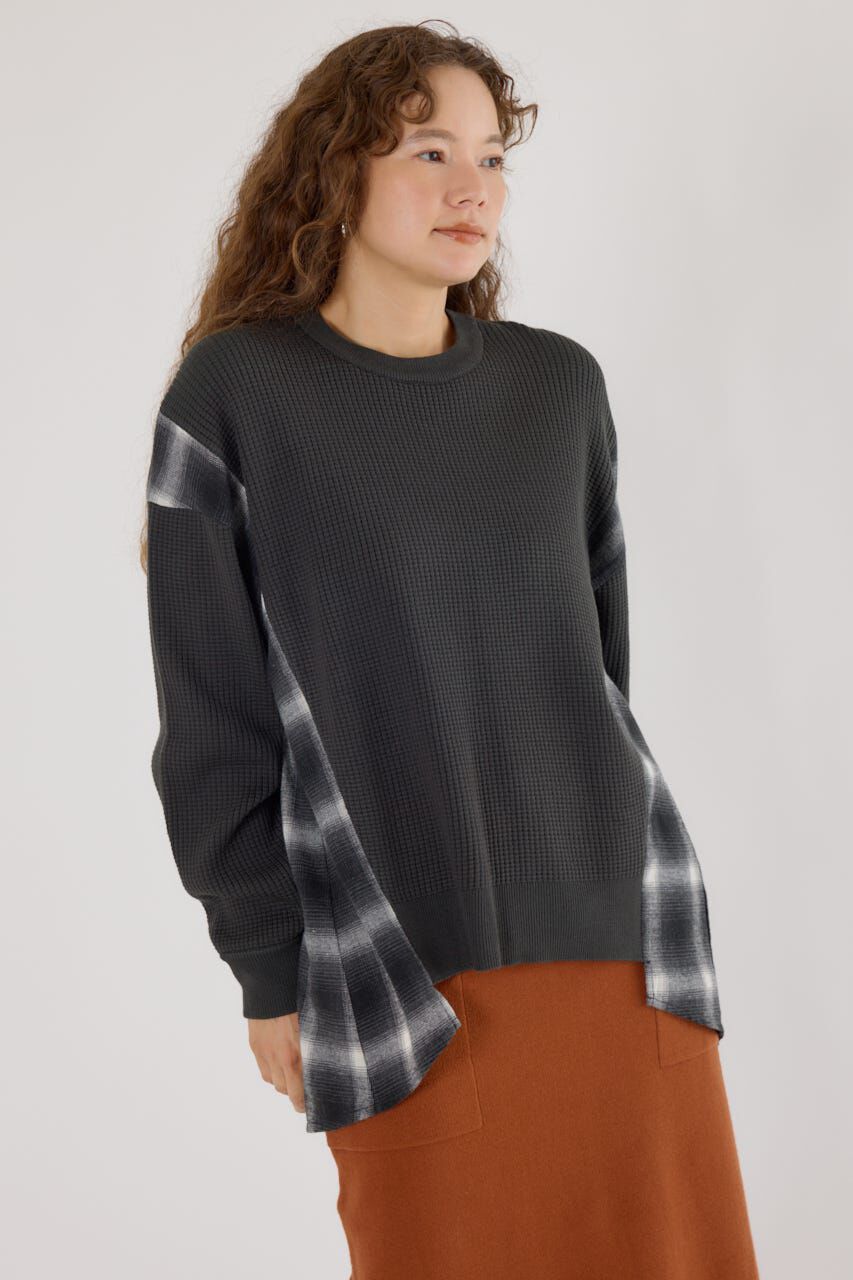 RODEO CROWNS「チェックドッキングトップス」|ニット・セーター|