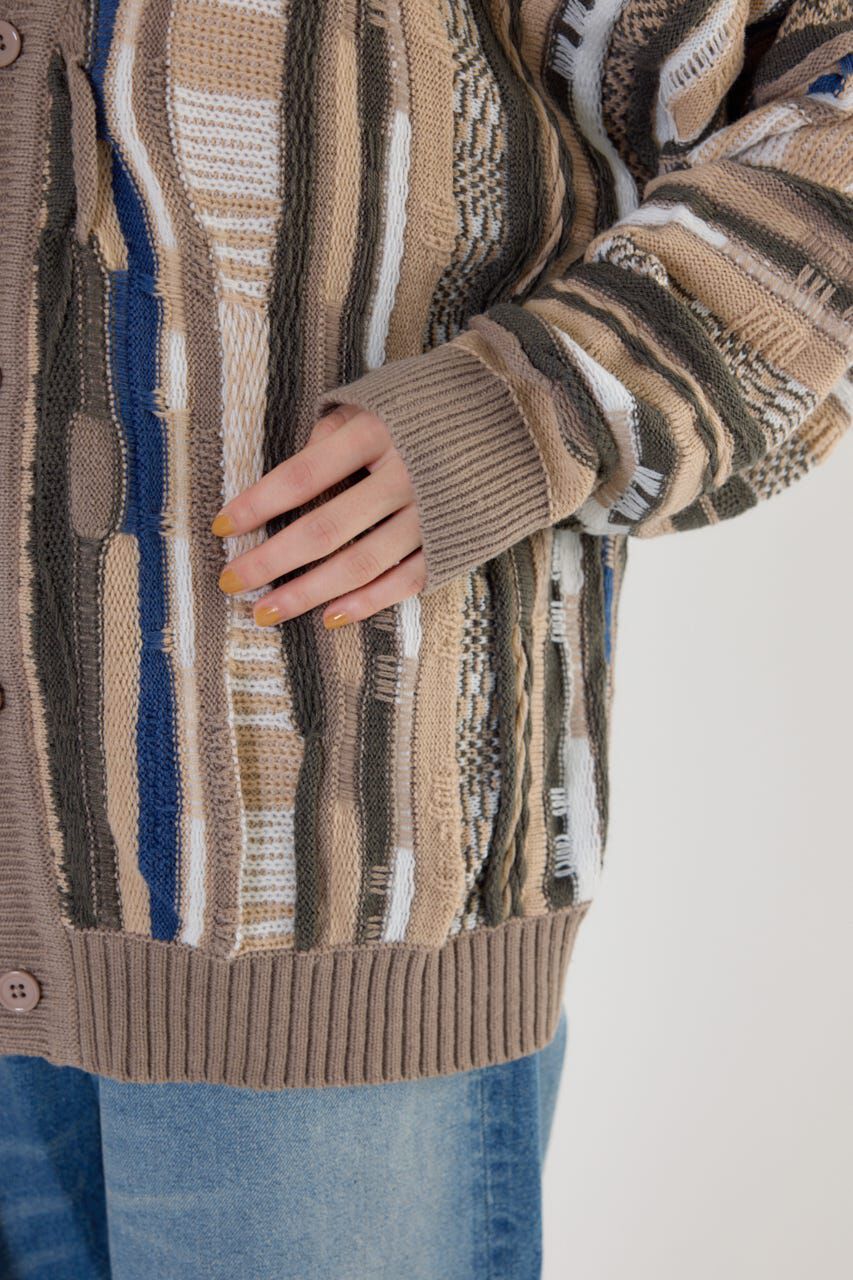 RODEO CROWNS「3Dマルチカラーニットカーディガン」|カーディガン|