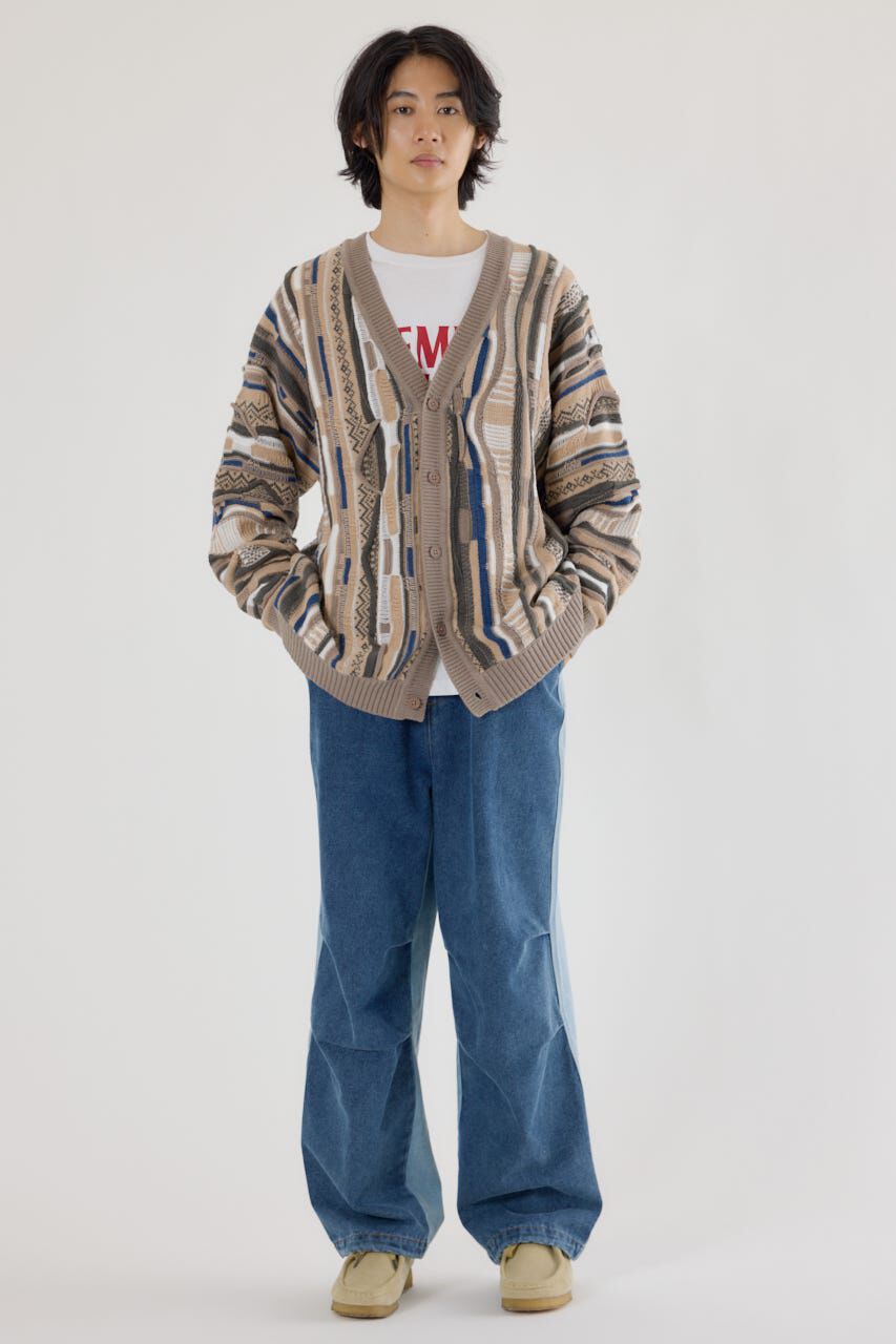 RODEO CROWNS「3Dマルチカラーニットカーディガン」|カーディガン|