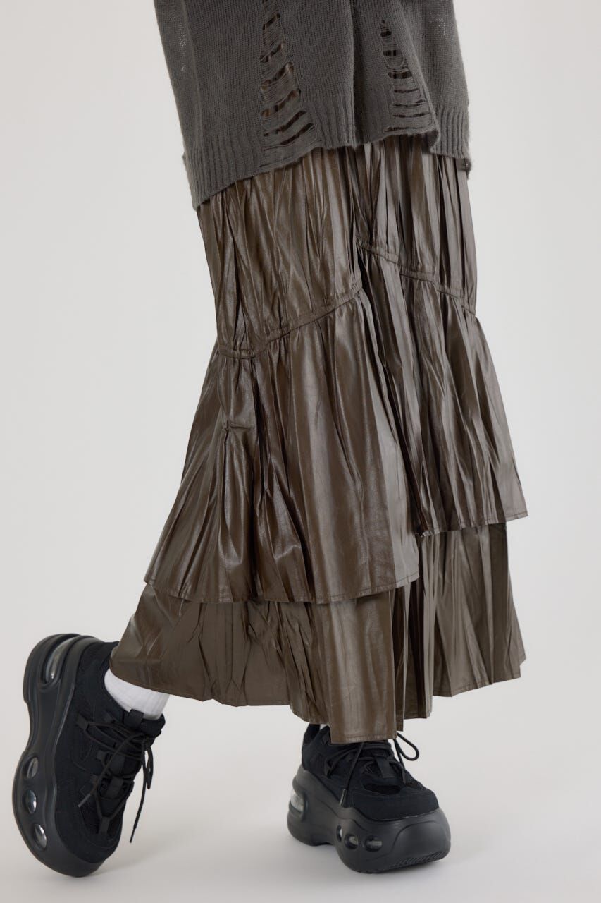 RODEO CROWNS「レザーライクフリルティアードスカート」|スカート|
