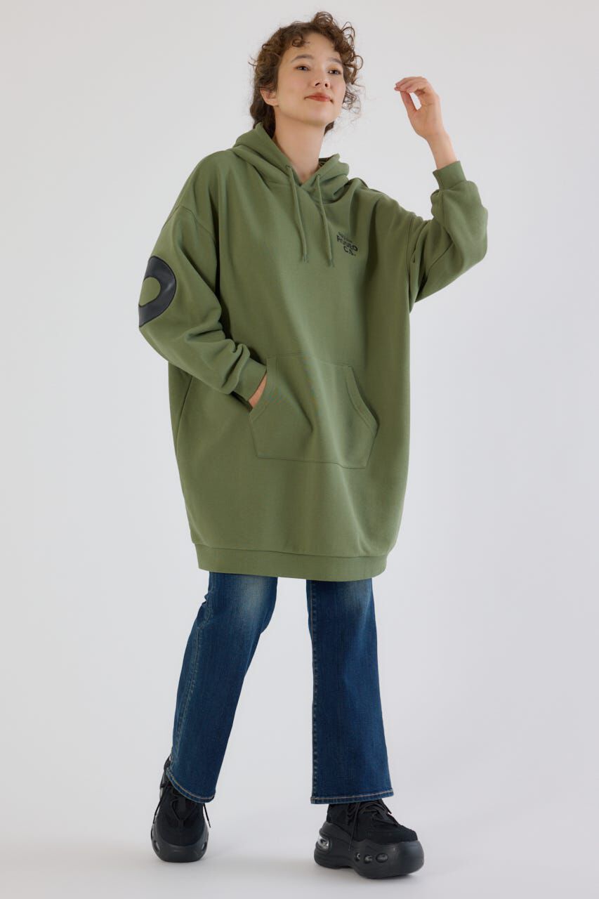 RODEO CROWNS「フェイクレザーパッチパーカーワンピース」|ワンピース|