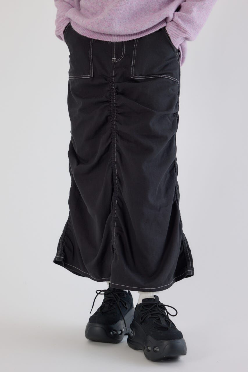 RODEO CROWNS「シャーリングマキシスカート」|スカート|BLK