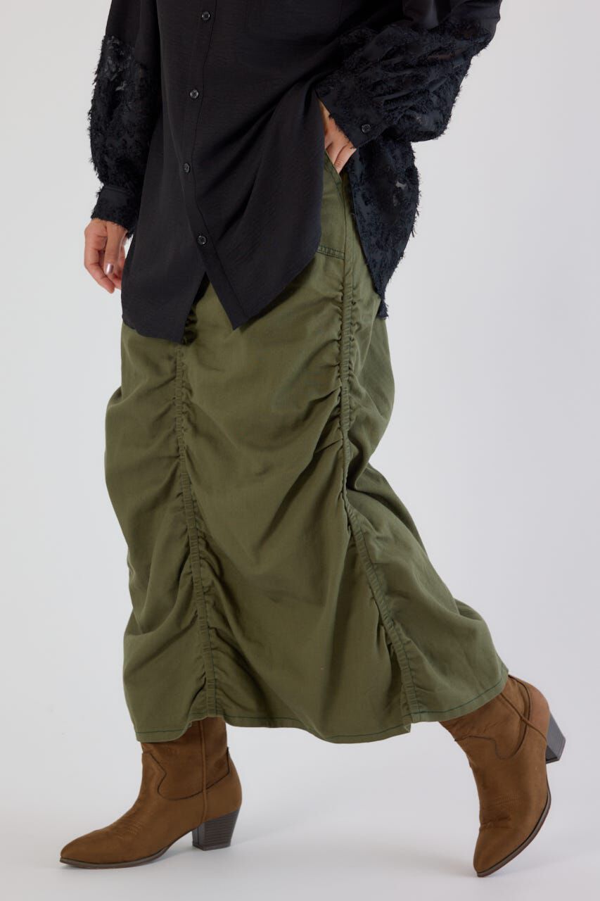 RODEO CROWNS「シャーリングマキシスカート」|スカート|