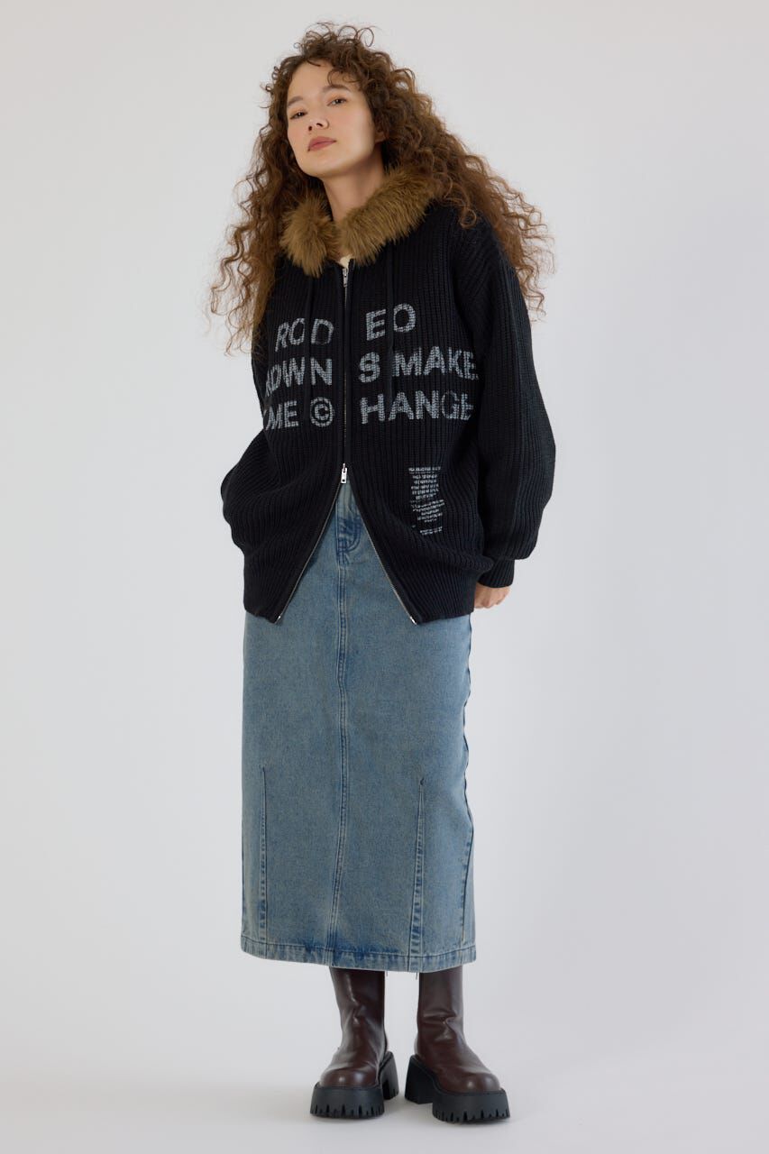 RODEO CROWNS「FADE LOGOニットジップフーディー」|パーカー|