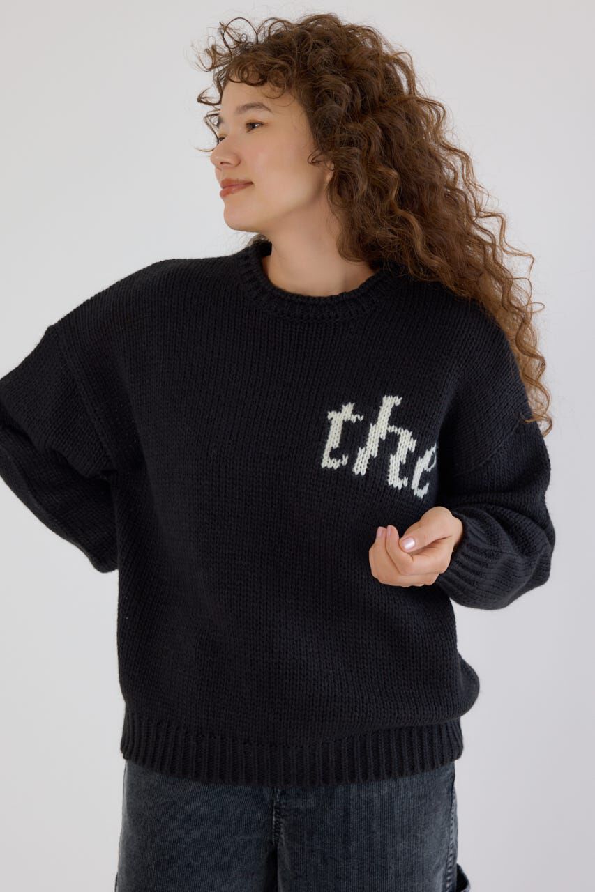 RODEO CROWNS「ローゲージジャガードニットトップス」|ニット・セーター|BLK