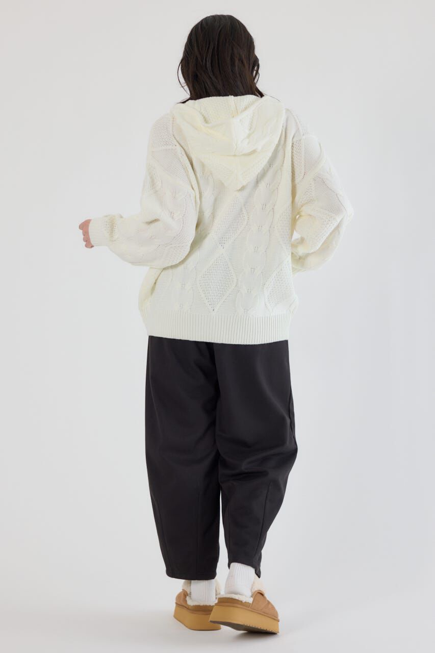 RODEO CROWNS「ロゴケーブルニットジップフーディー」|パーカー|