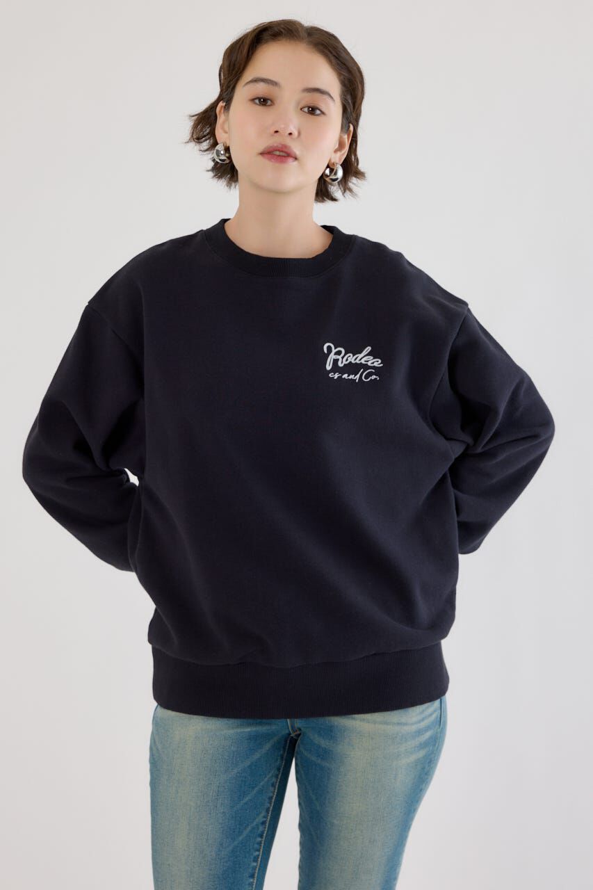 RODEO CROWNS「ロゴデニムパッチスウェットトップス」|パーカー|BLK