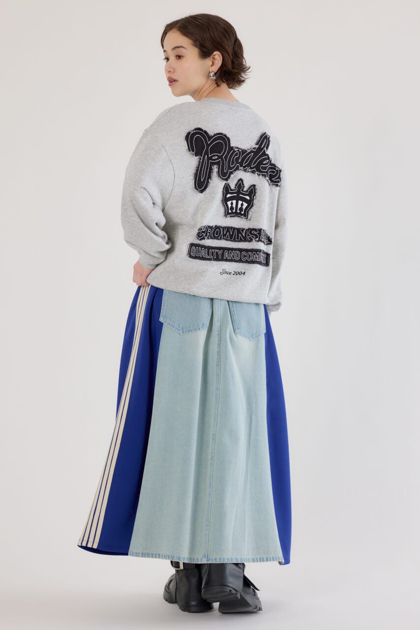 RODEO CROWNS「ロゴデニムパッチスウェットトップス」|パーカー|