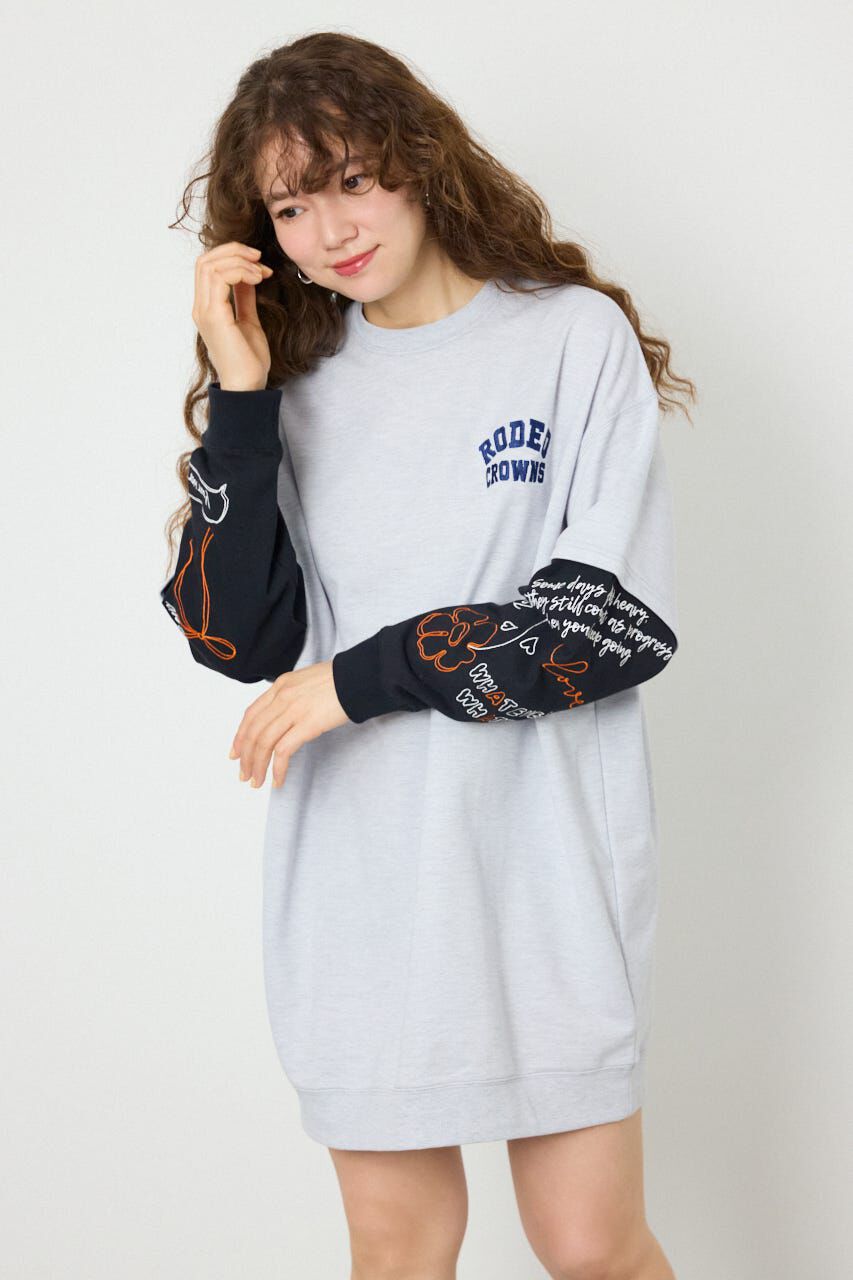 RODEO CROWNS「フェイクレイヤードフラワーロゴワンピース」|ワンピース|