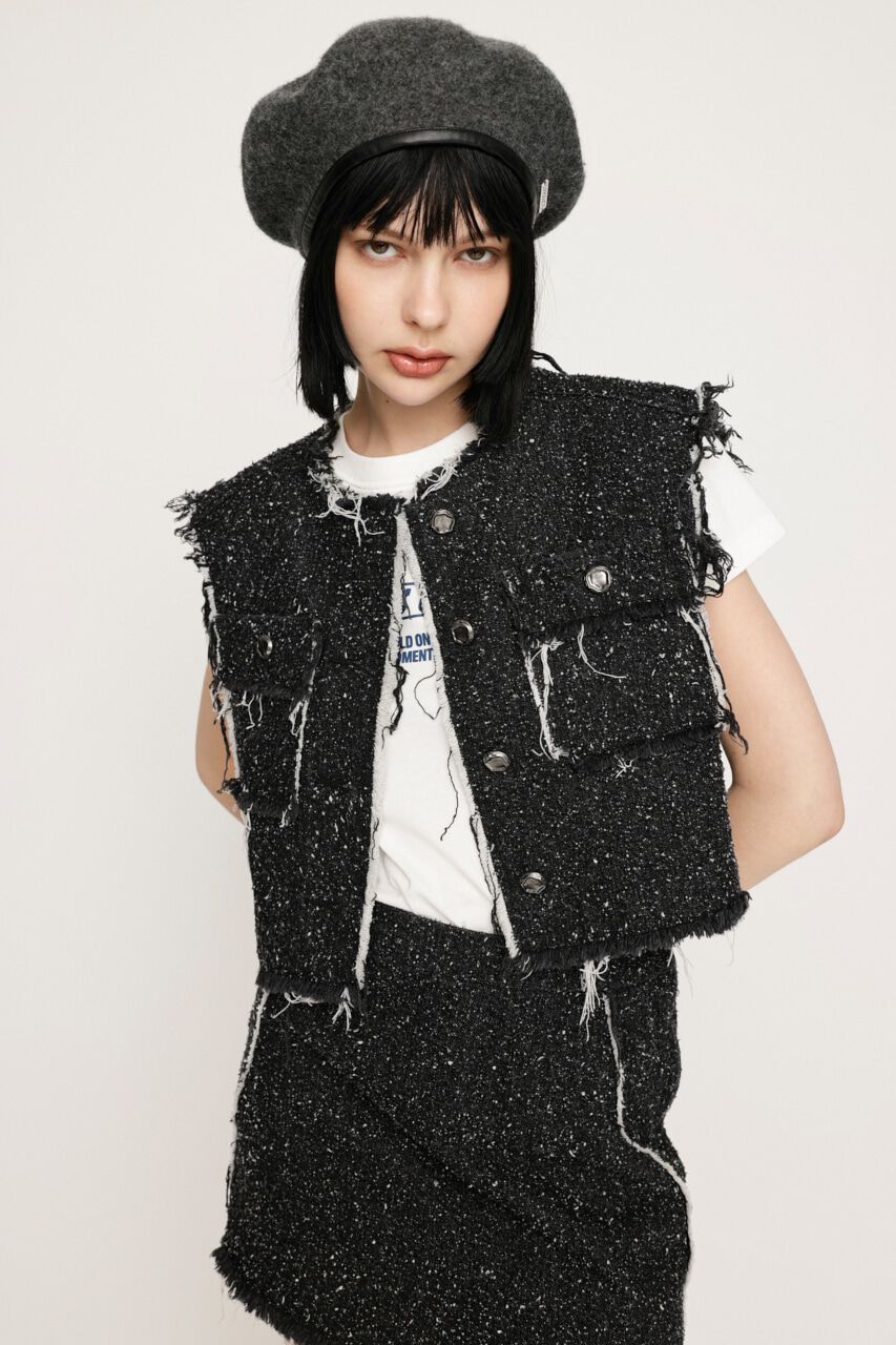 SLY「GRAIN TWEED VEST-BE」|その他|