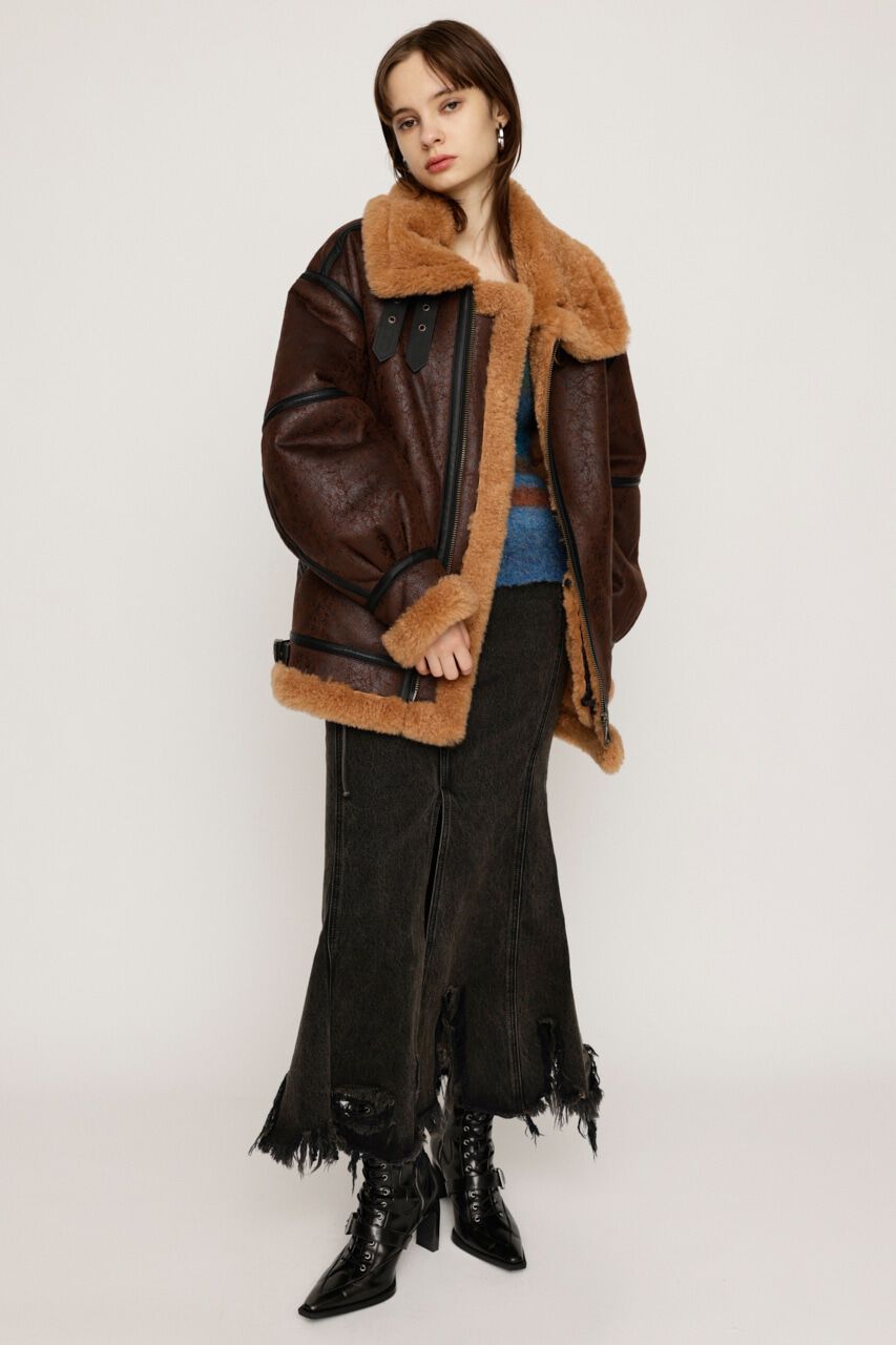SLY「VINTAGE FAUX SHEARLING ジャケット」|ブルゾン・スタジャン|