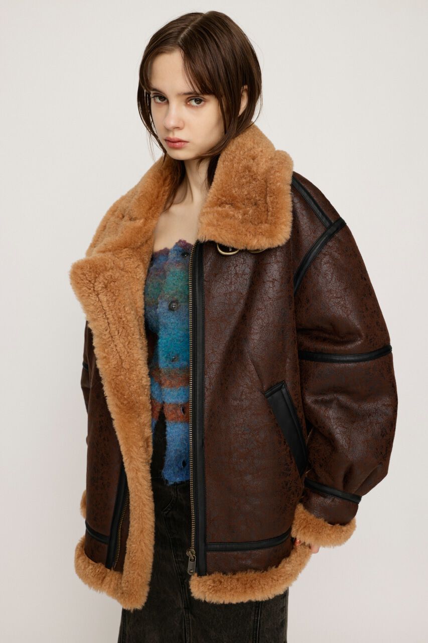 SLY「VINTAGE FAUX SHEARLING ジャケット」|ブルゾン・スタジャン|