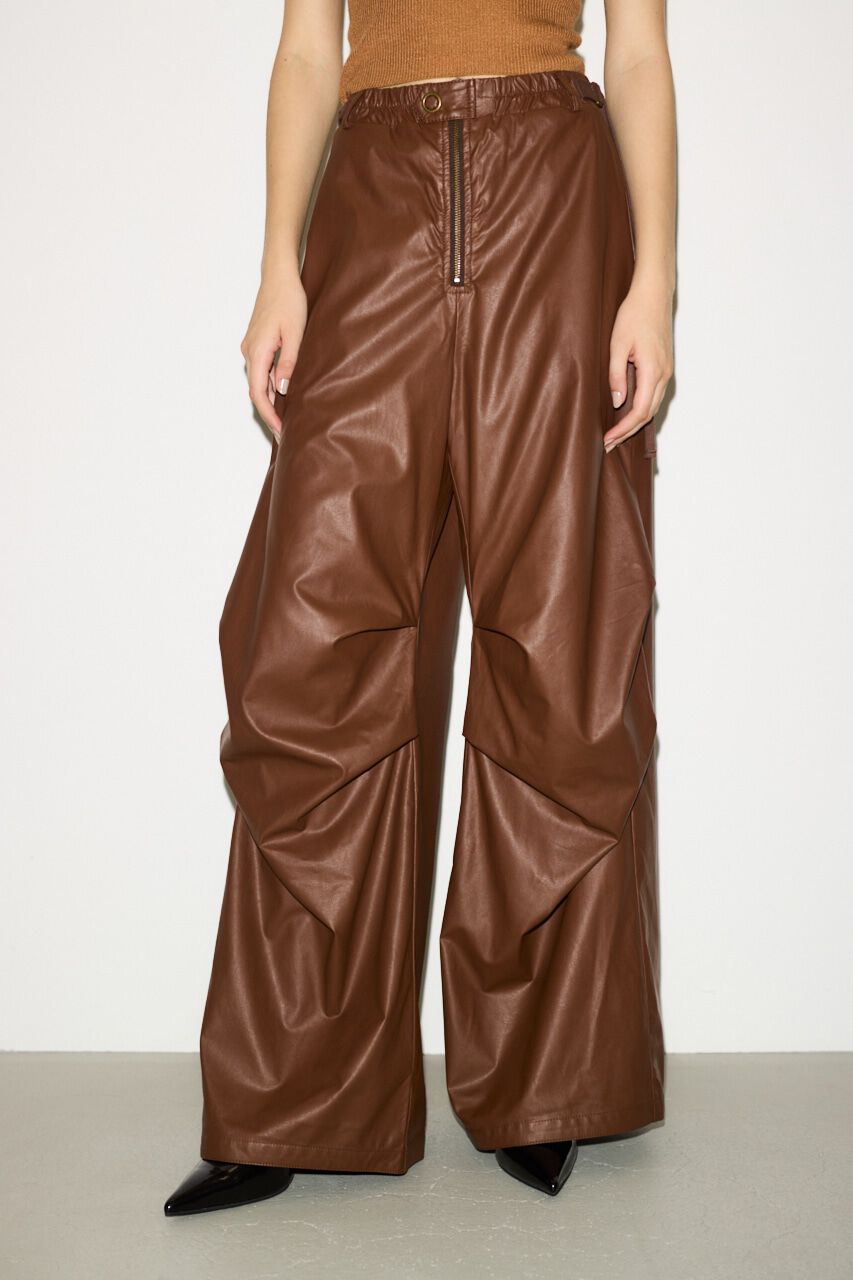 SLY「F／LEATHER LOOSE FLIGHT パンツ」|その他|BRN