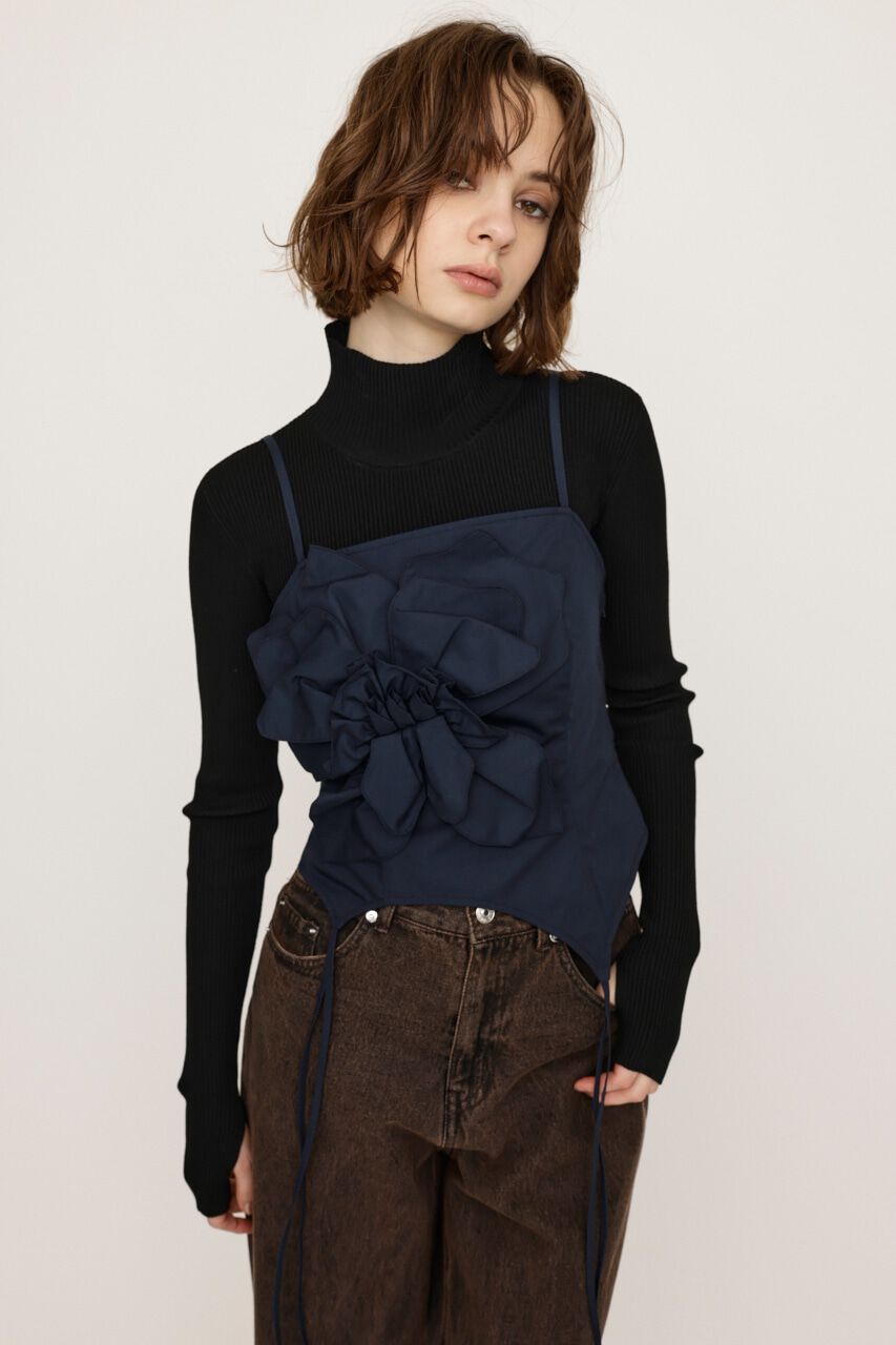 SLY「FLOWER MOTIF BUSTIER」|キャミソール|NVY