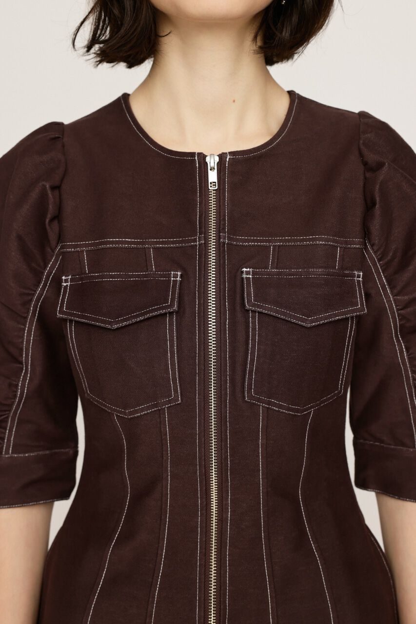 SLY「BICOLOR STITCH ショートワンピース」|ワンピース|