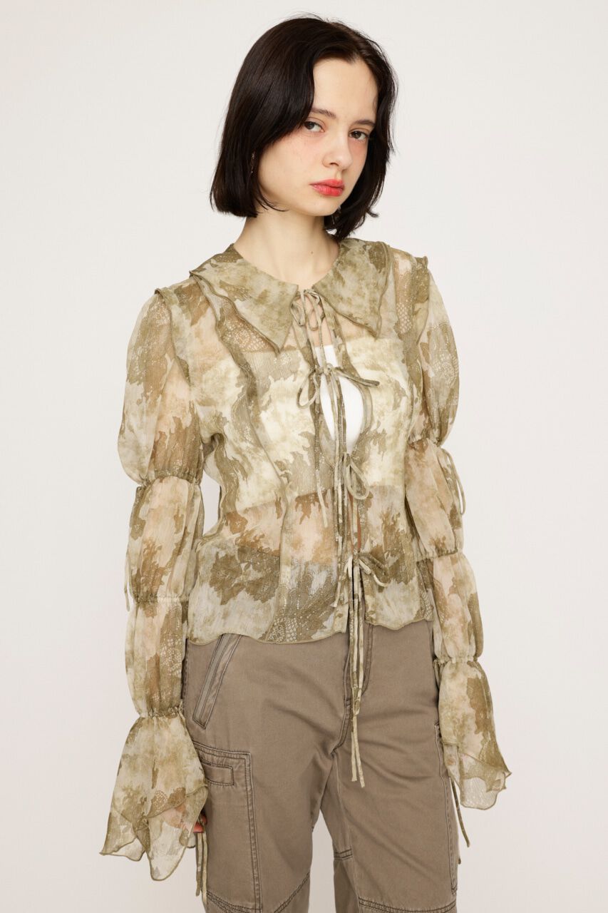 SLY「BLEEDING SHEER DUMPLING ブラウス」|シャツ・ブラウス|M/KHA7