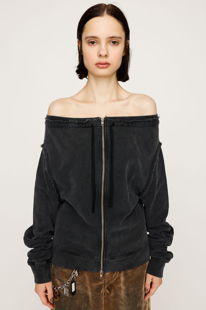 SLY「OFF SHOULDER SWEAT トップス」|パーカー|