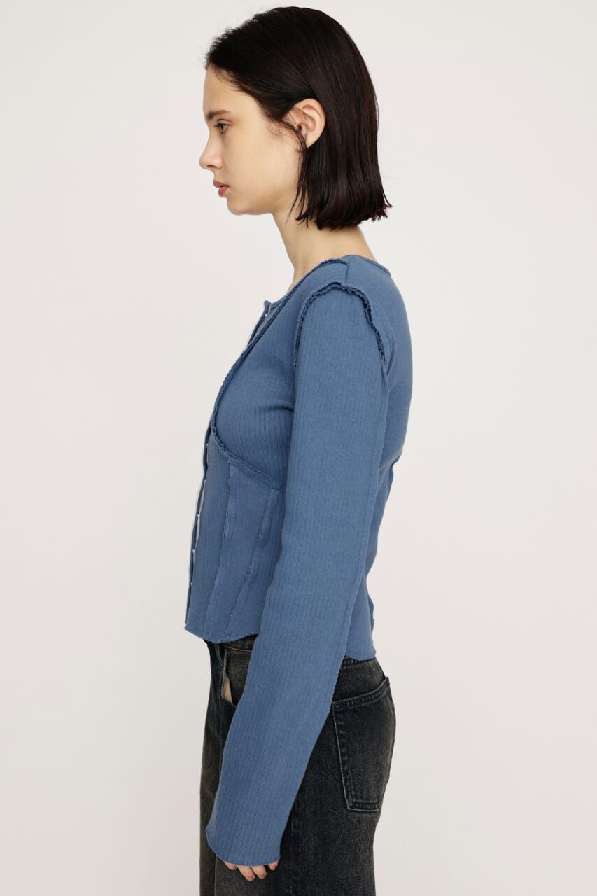 SLY「FRONT BUTTON CUT RIB トップス」|Tシャツ・カットソー|