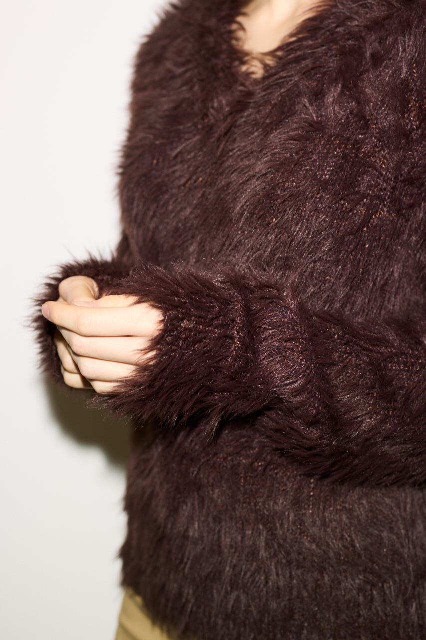 SLY「SHAGGY V／N TUCK PUFF トップス」|ニット・セーター|