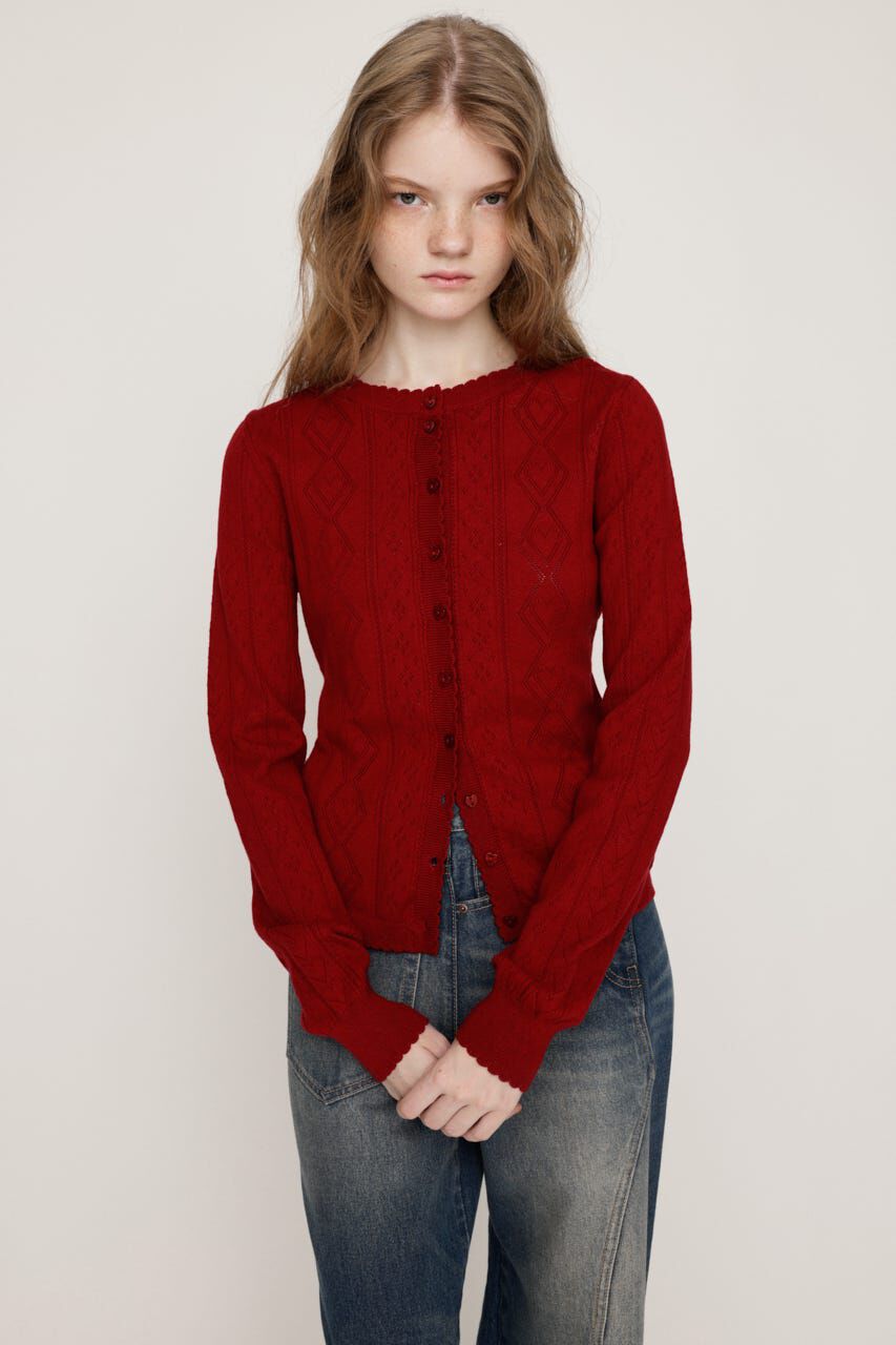 SLY「HEART CROCHET KNIT トップス」|ニット・セーター|