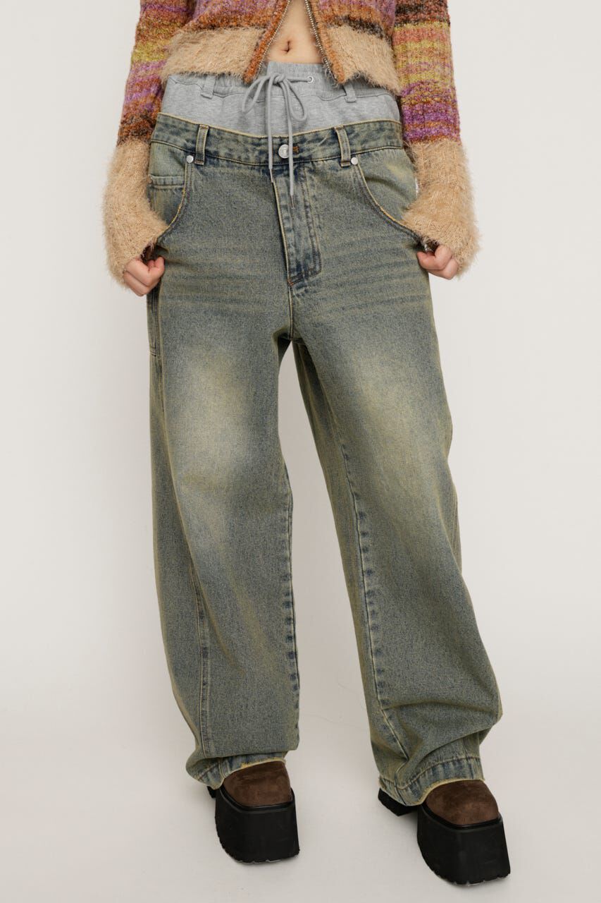 SLY「LAYERED WAIST DOCKING パンツ」|その他|L/BLU1