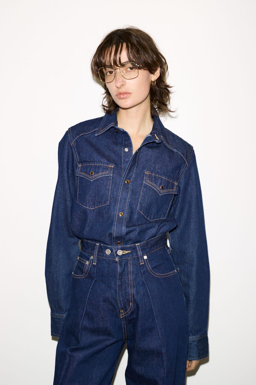 SLY「PK LONG SLEEVE DENIM シャツ」|シャツ・ブラウス|D/BLU3