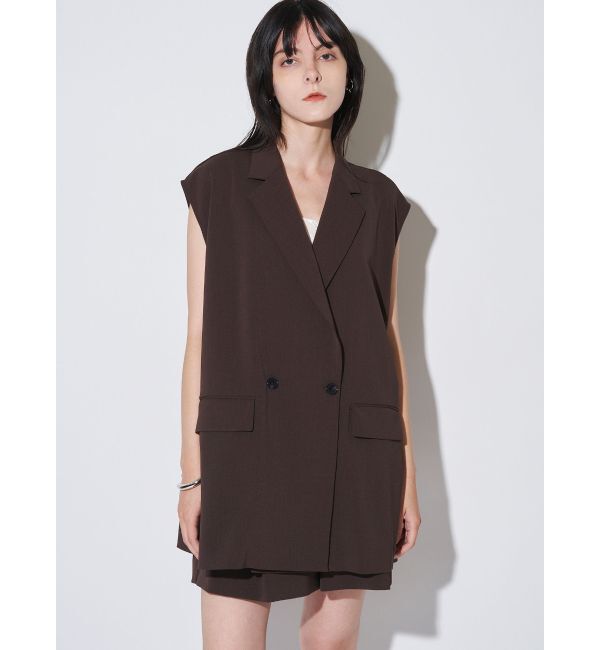 ELENDEEK「RELAXY TAILOVED GILET」|テーラードジャケット|ブラウン