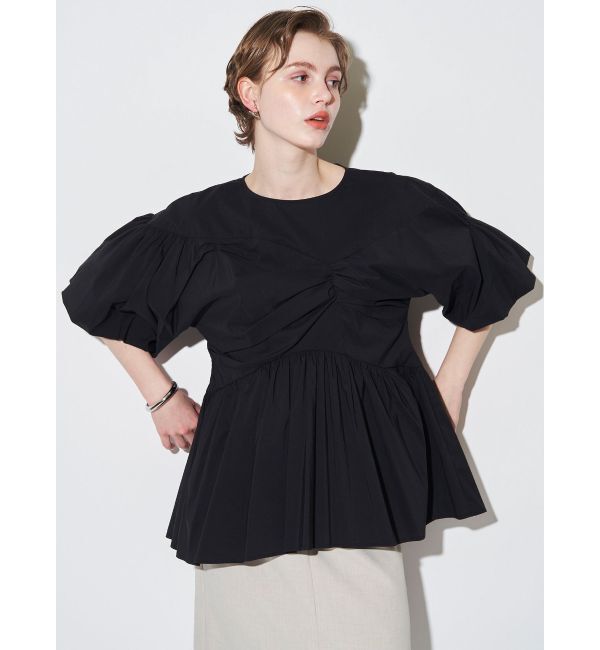 ELENDEEK「GATHER BALLOON PEPLUM BL」|シャツ・ブラウス|