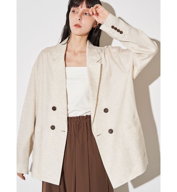 ELENDEEK「BACK CROSS TAILORED JK」|テーラードジャケット|ベージュ