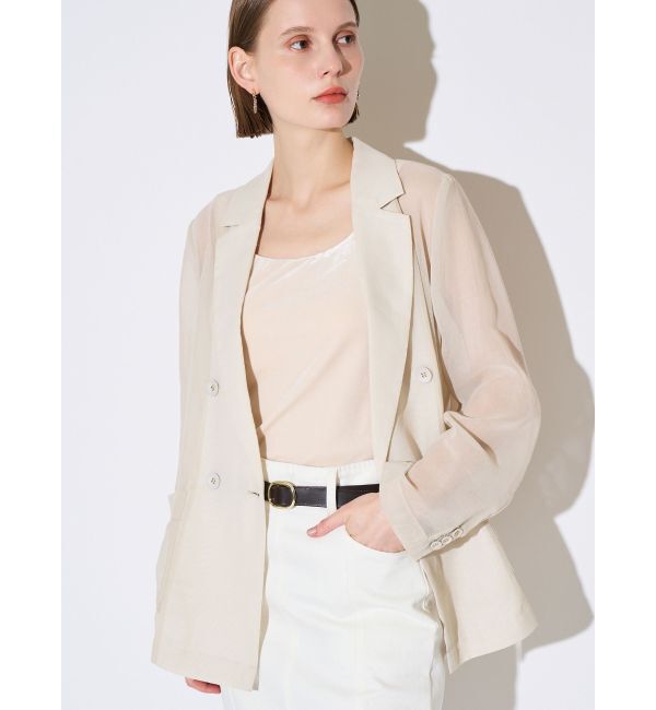 ELENDEEK「SHEER JK」|テーラードジャケット|アイボリー