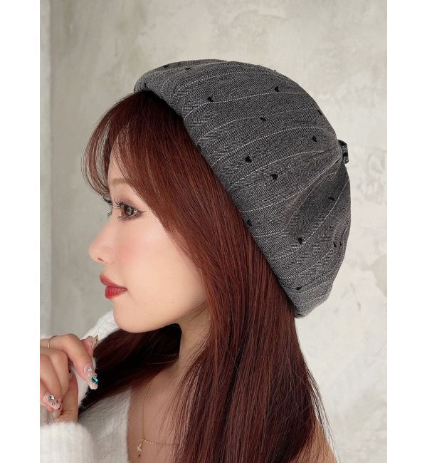 RESEXXY「ミニマルモチーフベレー帽」|ハンチング・ベレー帽|ブラック