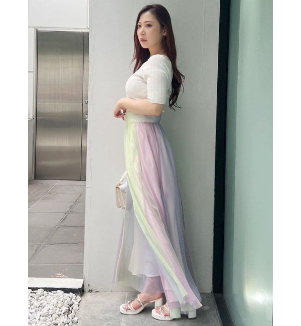 MERCURYDUO「グラデーションチュールボリュームスカート」|スカート|