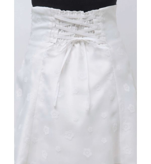 MERCURYDUO「【MARY QUANTコラボ】デイジーフロッキープリントバックレースアップミニスカパン」|スカート|