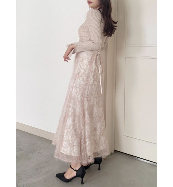 MERCURYDUO「フレアスリーブハイネックリブニット」|ニット・セーター|