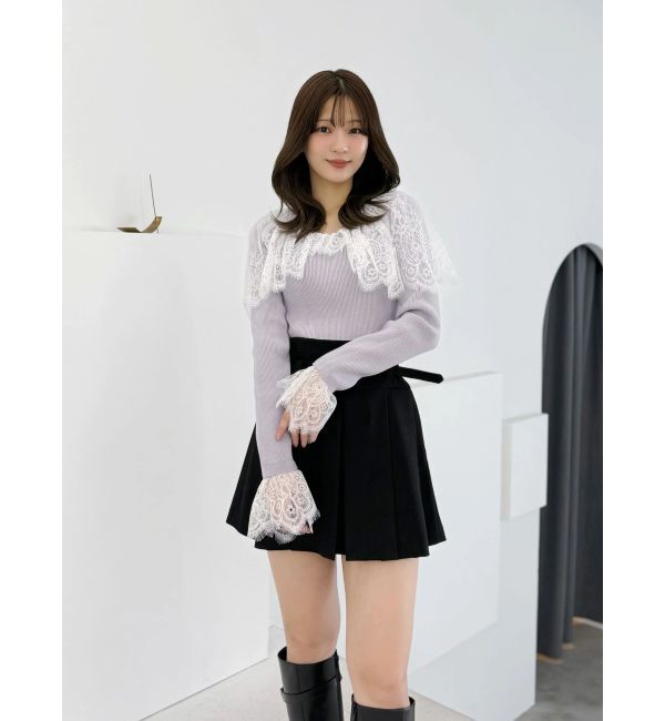 MERCURYDUO「スカラレース襟ニット」|ニット・セーター|