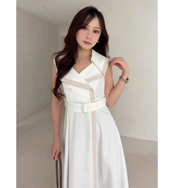 MERCURYDUO「バイカラートレンチフレアワンピース」|ワンピース|