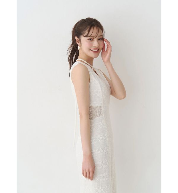 MERCURYDUO「カットレースブロッキングマーメイドワンピース」|ワンピース|