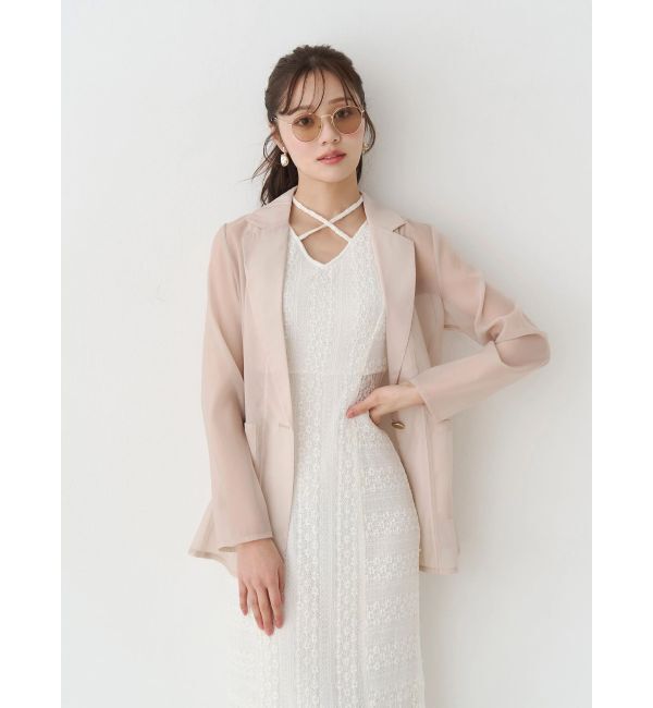 MERCURYDUO「カットレースブロッキングマーメイドワンピース」|ワンピース|