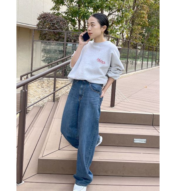 Ungrid「ハイウエストオーガニックコットンルーズデニム」|デニム|
