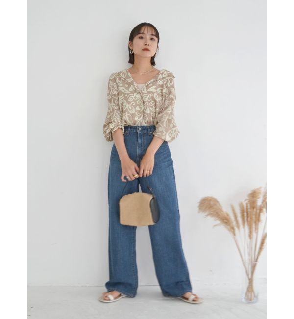 Ungrid「ハイウエストオーガニックコットンルーズデニム」|デニム|