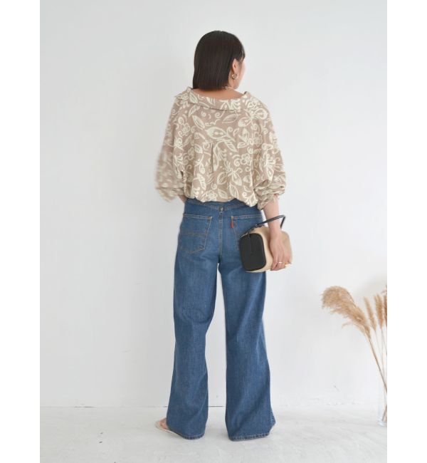 Ungrid「ハイウエストオーガニックコットンルーズデニム」|デニム|