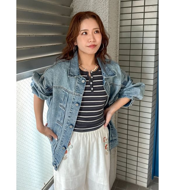 Ungrid「ルーズシルエットデニムジャケット」|ブルゾン・スタジャン|