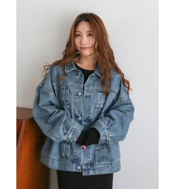 Ungrid「ルーズシルエットデニムジャケット」|ブルゾン・スタジャン|