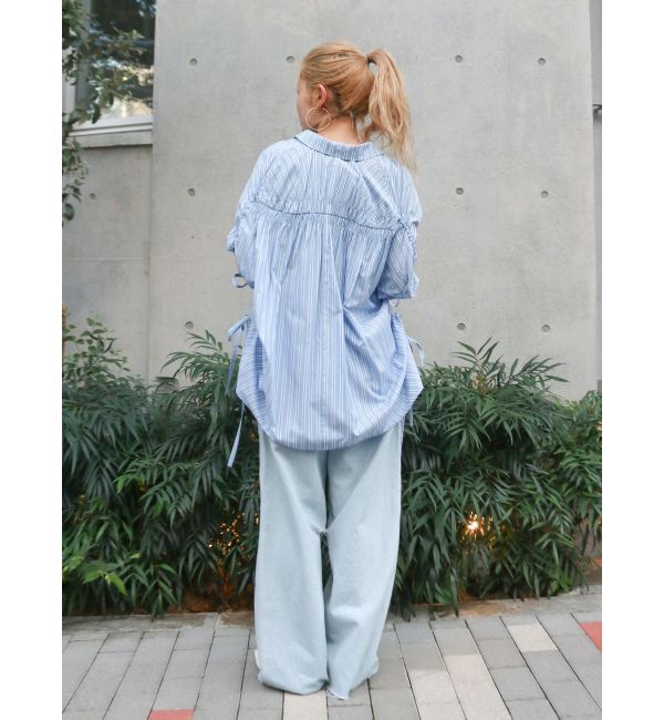 Ungrid「ギャザーデザインルーズシャツ」|シャツ・ブラウス|