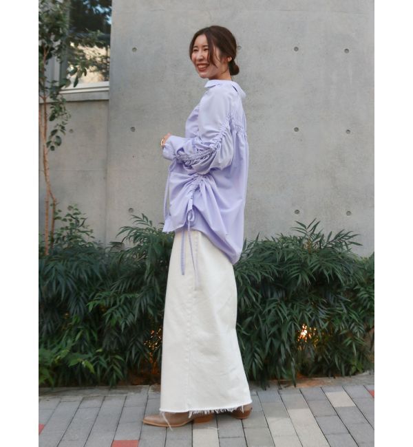 Ungrid「ギャザーデザインルーズシャツ」|シャツ・ブラウス|