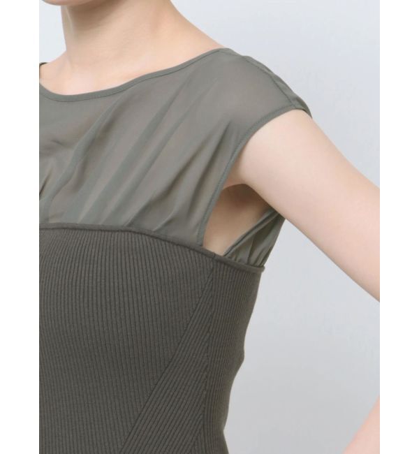 LAGUNAMOON「シフォンプリーツニットドッキングワンピース」|ワンピース|